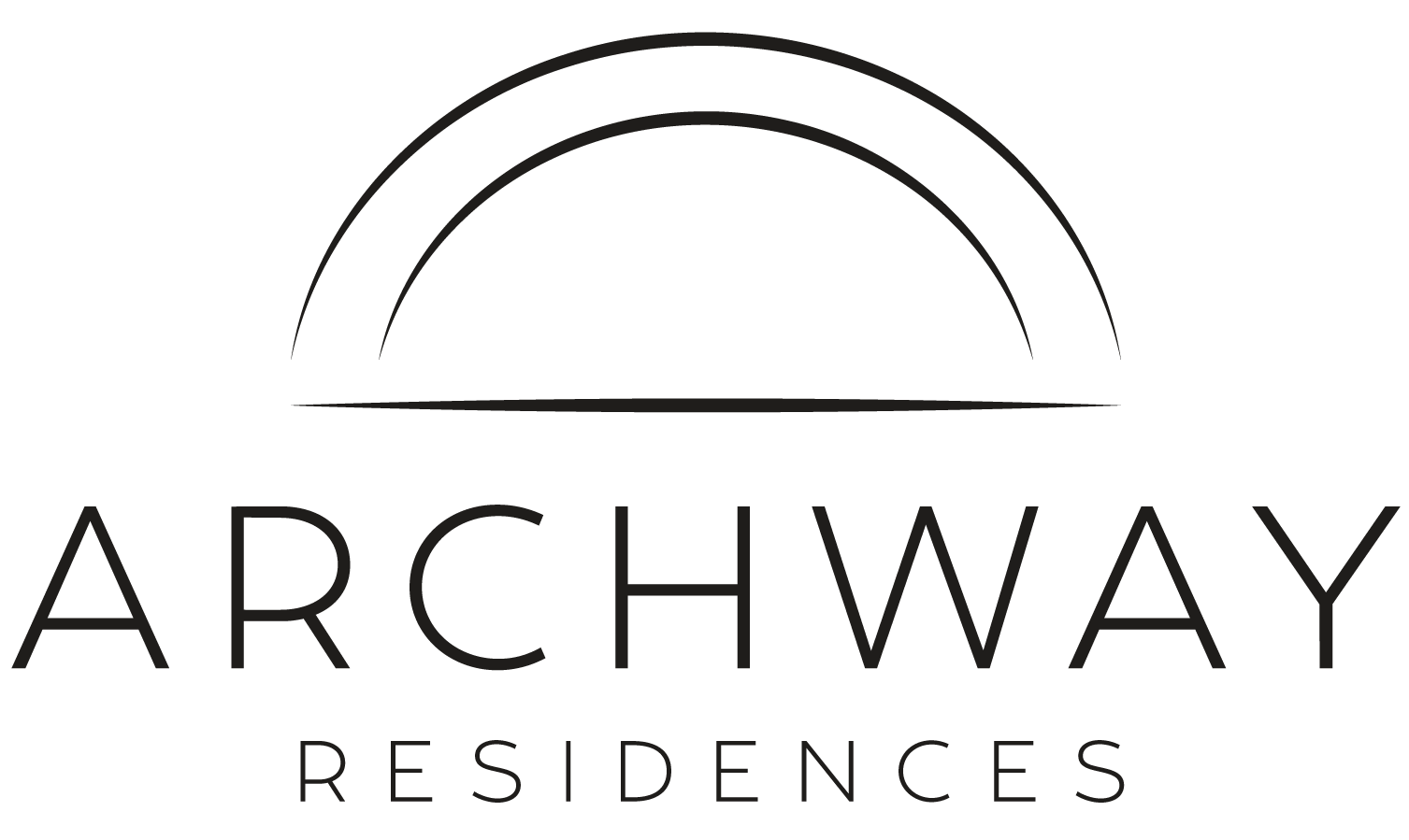 a logo for archery residences with a green background and the words archway residences